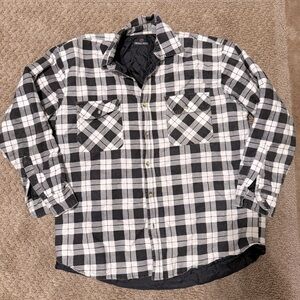 Turning Point Vintage Plaid Button Down Jacket Black & White | Size Mens Large